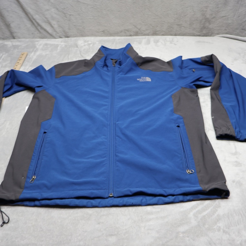 North Face Jacket Men XXL Blue Apex Softshell Rain Wind Full Zip Outdoor READ